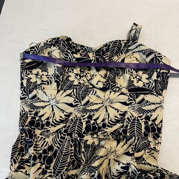 Aryeh Women's Floral Halter Flare Dress Knee Length Multicolor Cotton Zip - Picture 9 of 9